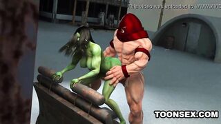 3D Toon Mutant Babe Gets Fucked Hard Outdoors