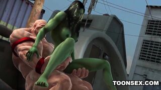 3D Toon Mutant Babe Gets Fucked Hard Outdoors