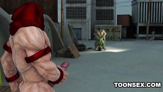 3D Toon Mutant Babe Gets Fucked Hard Outdoors