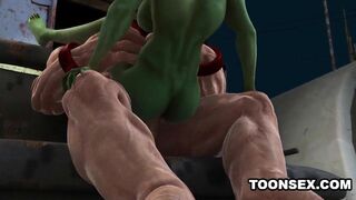 3D Toon Mutant Babe Gets Fucked Hard Outdoors