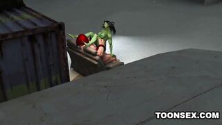 3D Toon Mutant Babe Gets Fucked Hard Outdoors
