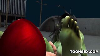 3D Toon Mutant Babe Gets Fucked Hard Outdoors