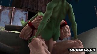 3D Toon Mutant Babe Gets Fucked Hard Outdoors