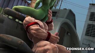 3D Toon Mutant Babe Gets Fucked Hard Outdoors