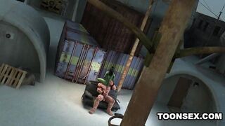 3D Toon Mutant Babe Gets Fucked Hard Outdoors