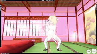 3D HENTAI Kisaragi Masturbates and Cums in the Room (AZUR ZANE)