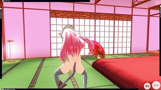 3D HENTAI Kisaragi Masturbates and Cums in the Room (AZUR ZANE)