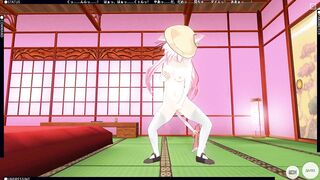 3D HENTAI Kisaragi Masturbates and Cums in the Room (AZUR ZANE)