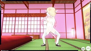 3D HENTAI Kisaragi Masturbates and Cums in the Room (AZUR ZANE)