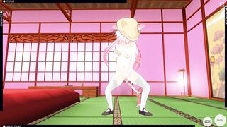 3D HENTAI Kisaragi Masturbates and Cums in the Room (AZUR ZANE)