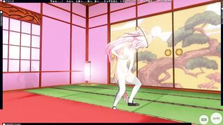 3D HENTAI Kisaragi Masturbates and Cums in the Room (AZUR ZANE)