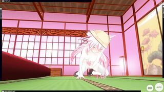 3D HENTAI Kisaragi Masturbates and Cums in the Room (AZUR ZANE)