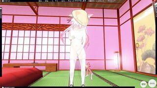 3D HENTAI Kisaragi Masturbates and Cums in the Room (AZUR ZANE)