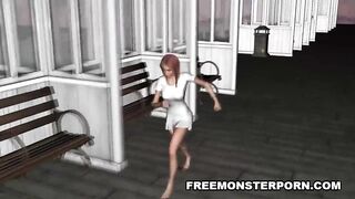 Busty 3D Toon Redhead Fucked on a Pier