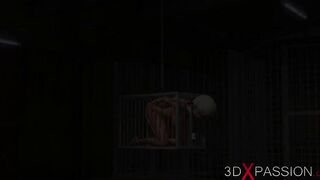 Hot sex! 3d dickgirl bangs a super sexy teen slave in jail