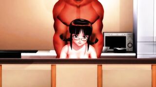 MMD Sex - Ritsuko gets fucked in the kitchen
