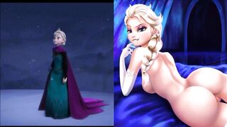 SekushiLover - DIsney Elsa vs Naked Elsa