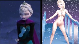 SekushiLover - DIsney Elsa vs Naked Elsa