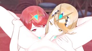 Xenoblade With Pyra Mythra And Pneuma