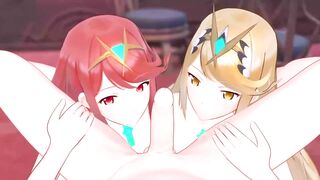 Xenoblade With Pyra Mythra And Pneuma