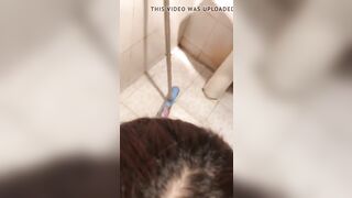 Chinese girl blow job in washing room