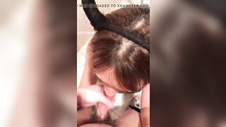 Chinese girl blow job in washing room
