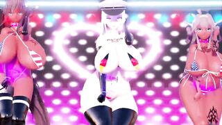 MMD Graf Zeppelin and Yamato and Kongou Kancolle