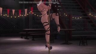 Hot Lisa showing some sweet ass and tits, pole dancing.