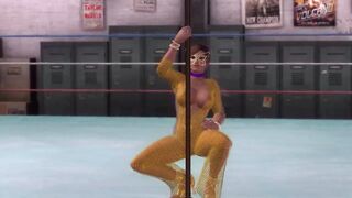 Hot Lisa showing some sweet ass and tits, pole dancing.