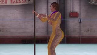 Hot Lisa showing some sweet ass and tits, pole dancing.