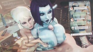 Soria Dark Elf & Trishka Novak Titjob by HakuSFM (Extended)