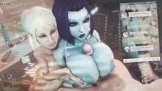 Soria Dark Elf & Trishka Novak Titjob by HakuSFM (Extended)