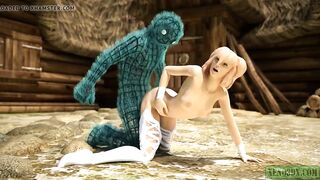 Wooly Penetrator for Blonde slut. Hentai 3D