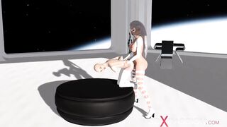 3d hot alien dickgirl fucks a sexy girl in space station
