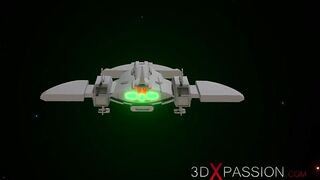 3d hot alien dickgirl fucks a sexy girl in space station