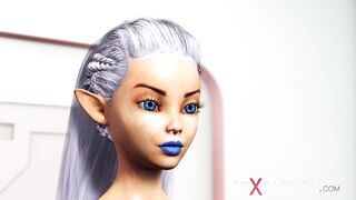 Female sex cyborg fucks horny girl in the space station hard