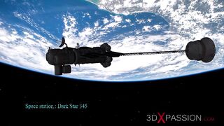 Female sex cyborg fucks horny girl in the space station hard