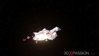Female sex cyborg fucks horny girl in the space station hard