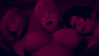 Hard gangbang for sexy girls. Big monster dicks hard fuck.