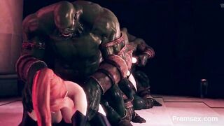Hard gangbang for sexy girls. Big monster dicks hard fuck.