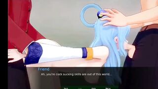 Konosuba aqua fucked in threesome