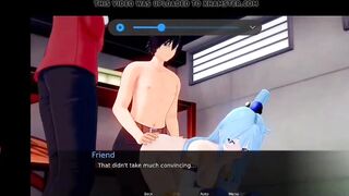 Konosuba aqua fucked in threesome