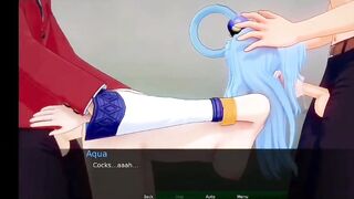 Konosuba aqua fucked in threesome