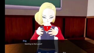Cute fun with dragon ball girl android 18