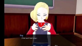 Cute fun with dragon ball girl android 18