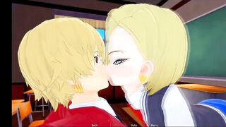 Cute fun with dragon ball girl android 18