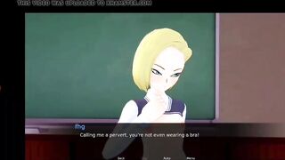 Cute fun with dragon ball girl android 18