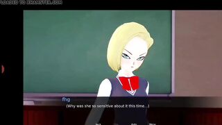 Cute fun with dragon ball girl android 18