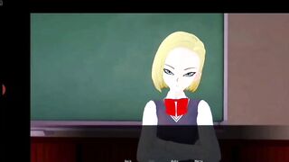 Cute fun with dragon ball girl android 18