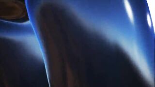MMD 3D huge tits girl in a tight school swimsuit